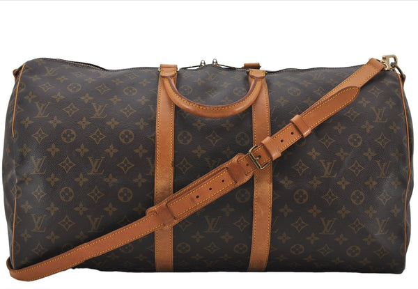 Authentic Louis Vuitton Monogram Keepall Bandouliere 55 M41414 Boston Bag 3162E