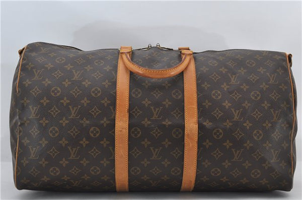 Authentic Louis Vuitton Monogram Keepall Bandouliere 55 M41414 Boston Bag 3162E