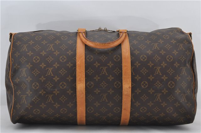 Authentic Louis Vuitton Monogram Keepall Bandouliere 55 M41414 Boston Bag 3162E