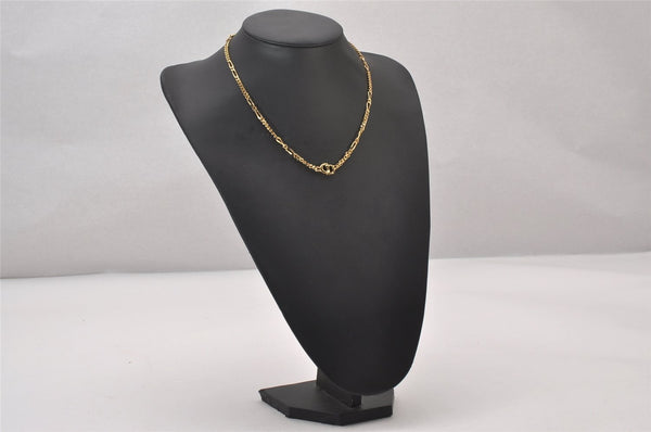 Authentic Christian Dior Gold Tone Chain Pendant Necklace CD 3162I