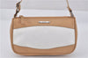 Authentic GUCCI Vintage Hand Bag Pouch Purse Leather Canvas 92821 Beige 3163F