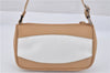 Authentic GUCCI Vintage Hand Bag Pouch Purse Leather Canvas 92821 Beige 3163F