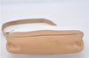 Authentic GUCCI Vintage Hand Bag Pouch Purse Leather Canvas 92821 Beige 3163F