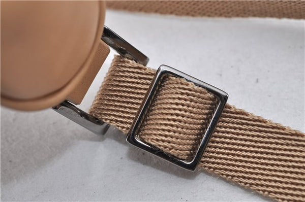 Authentic GUCCI Vintage Hand Bag Pouch Purse Leather Canvas 92821 Beige 3163F