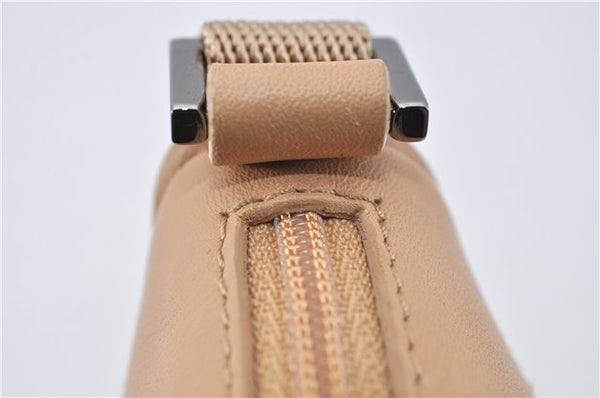 Authentic GUCCI Vintage Hand Bag Pouch Purse Leather Canvas 92821 Beige 3163F