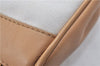 Authentic GUCCI Vintage Hand Bag Pouch Purse Leather Canvas 92821 Beige 3163F