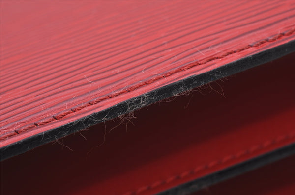 Authentic Louis Vuitton Epi Capucines Shoulder Cross Bag Red M52347 LV 3163I