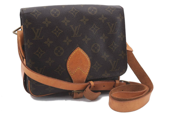 Auth Louis Vuitton Monogram Cartouchiere MM Shoulder Cross Bag M51253 LV 3164D