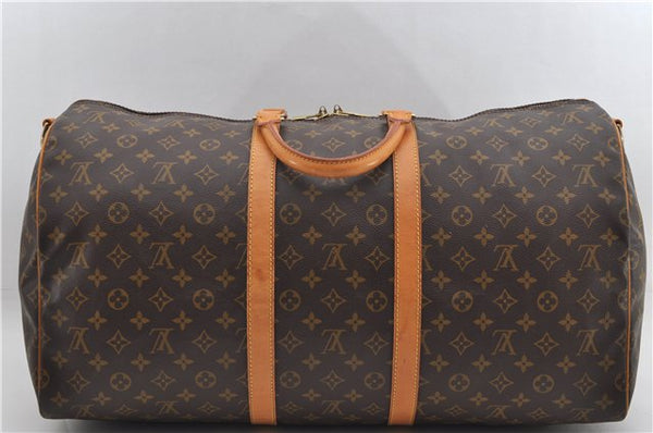 Auth Louis Vuitton Monogram Keepall Bandouliere 55 Boston Bag M41414 LV 3164E