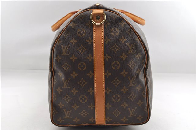 Auth Louis Vuitton Monogram Keepall Bandouliere 55 Boston Bag M41414 LV 3164E