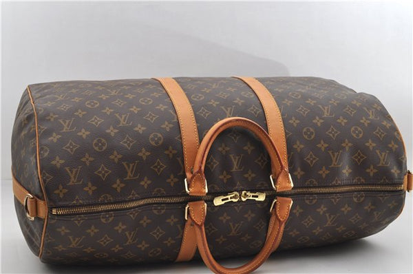 Auth Louis Vuitton Monogram Keepall Bandouliere 55 Boston Bag M41414 LV 3164E