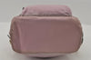 Authentic PRADA VELA Nylon Tessuto Enamel Drawstring Backpack B4650 Pink 3165I