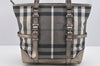 Authentic BURBERRY Vintage Check Shoulder Tote Bag Canvas Leather Gray 3166I