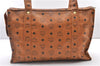 Authentic MCM Visetos Leather Vintage Shoulder Tote Bag Brown  3167F