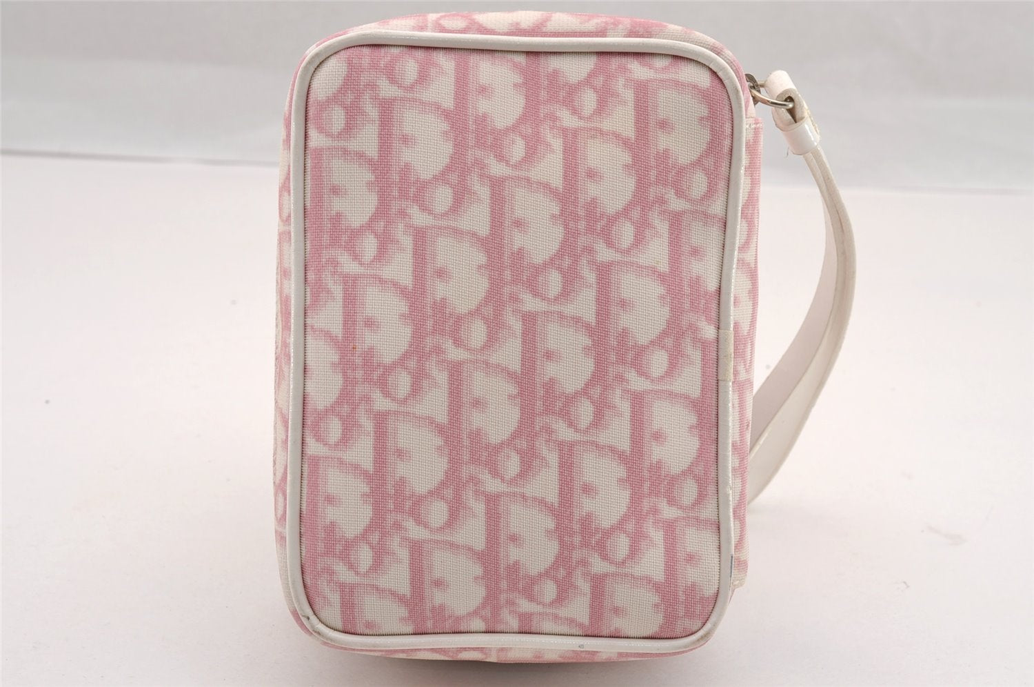 Authentic Christian Dior Trotter No.2 Vintage Pouch Purse PVC Leather Pink 3168I