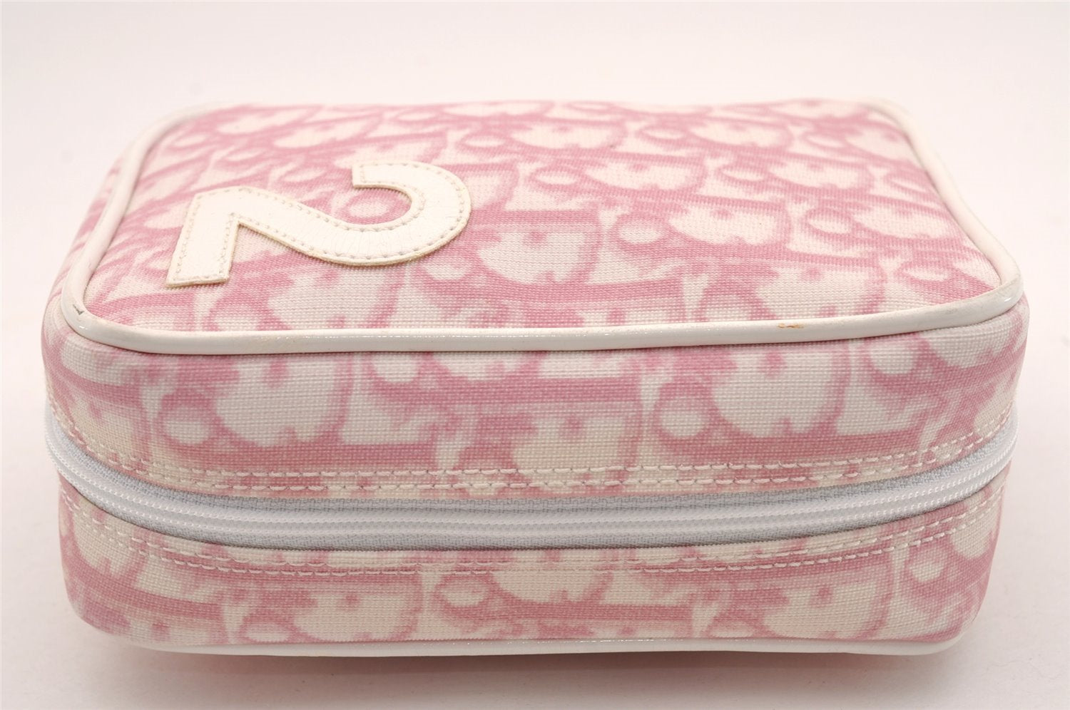 Authentic Christian Dior Trotter No.2 Vintage Pouch Purse PVC Leather Pink 3168I