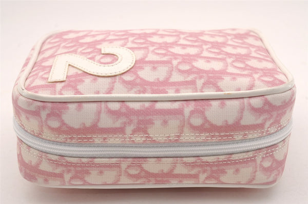 Authentic Christian Dior Trotter No.2 Vintage Pouch Purse PVC Leather Pink 3168I