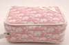 Authentic Christian Dior Trotter No.2 Vintage Pouch Purse PVC Leather Pink 3168I