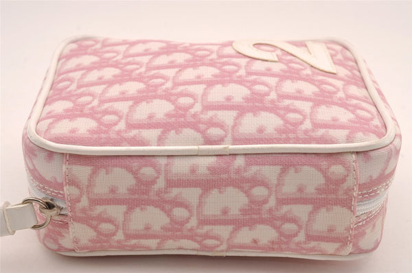Authentic Christian Dior Trotter No.2 Vintage Pouch Purse PVC Leather Pink 3168I