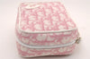 Authentic Christian Dior Trotter No.2 Vintage Pouch Purse PVC Leather Pink 3168I