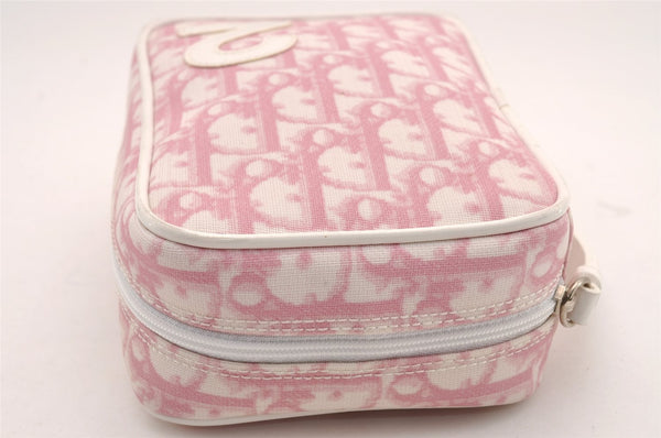 Authentic Christian Dior Trotter No.2 Vintage Pouch Purse PVC Leather Pink 3168I