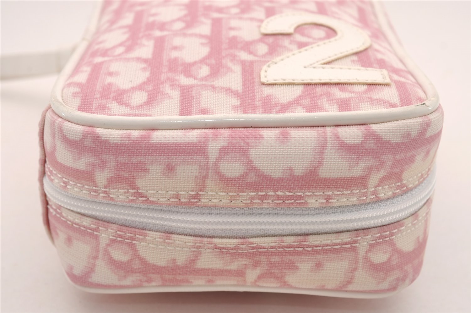 Authentic Christian Dior Trotter No.2 Vintage Pouch Purse PVC Leather Pink 3168I