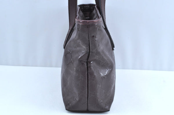 Authentic GUCCI GG Imprime Shoulder Tote Bag GG PVC Leather 211138 Purple 3169H