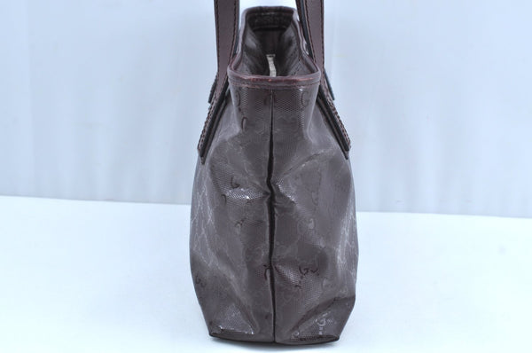 Authentic GUCCI GG Imprime Shoulder Tote Bag GG PVC Leather 211138 Purple 3169H