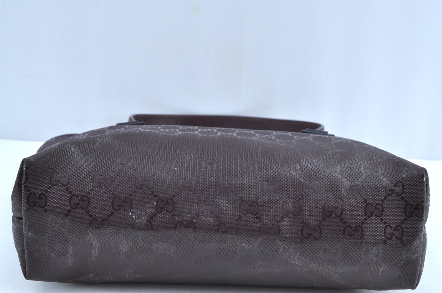 Authentic GUCCI GG Imprime Shoulder Tote Bag GG PVC Leather 211138 Purple 3169H