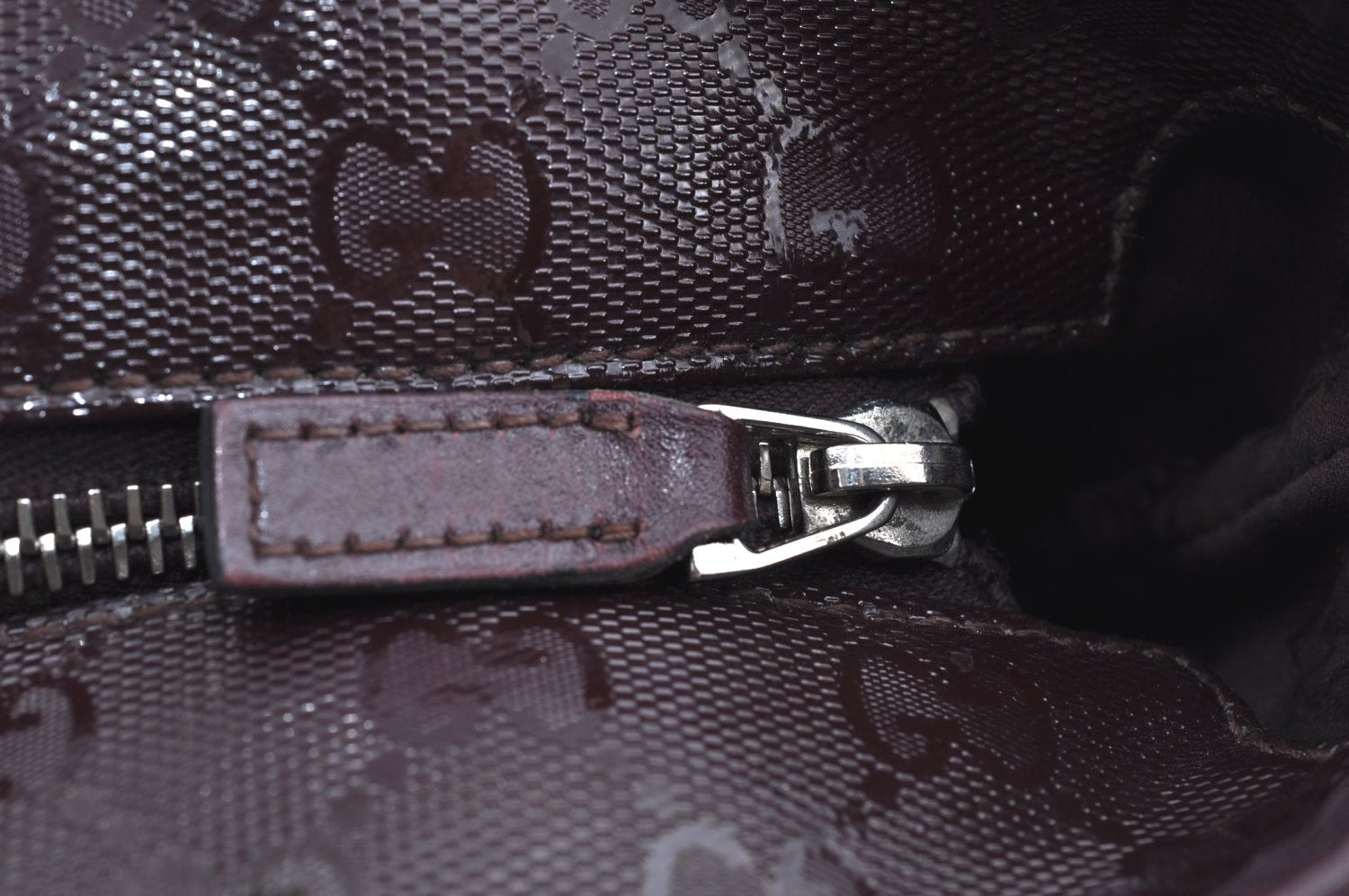 Authentic GUCCI GG Imprime Shoulder Tote Bag GG PVC Leather 211138 Purple 3169H