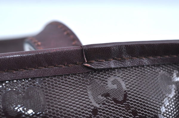 Authentic GUCCI GG Imprime Shoulder Tote Bag GG PVC Leather 211138 Purple 3169H