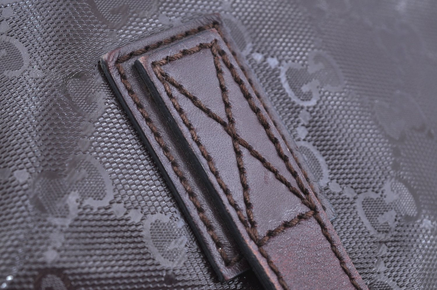 Authentic GUCCI GG Imprime Shoulder Tote Bag GG PVC Leather 211138 Purple 3169H