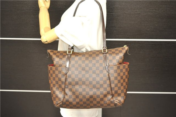 Authentic Louis Vuitton Damier Totally MM Shoulder Tote Bag N41281 LV 3171D
