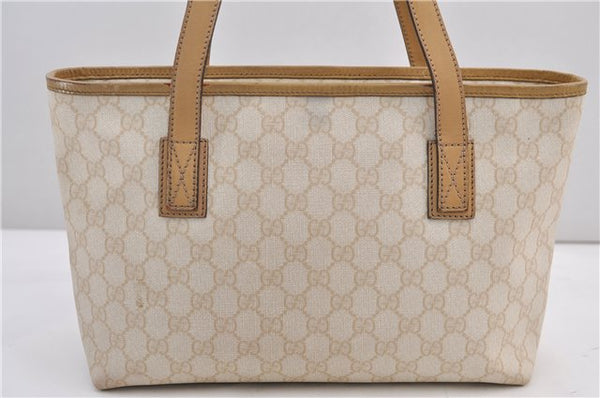 Authentic GUCCI Vintage Shoulder Tote Bag GG PVC Leather 211138 Ivory 3172F