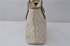 Authentic GUCCI Vintage Shoulder Tote Bag GG PVC Leather 211138 Ivory 3172F