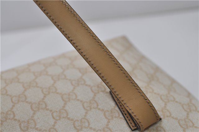 Authentic GUCCI Vintage Shoulder Tote Bag GG PVC Leather 211138 Ivory 3172F