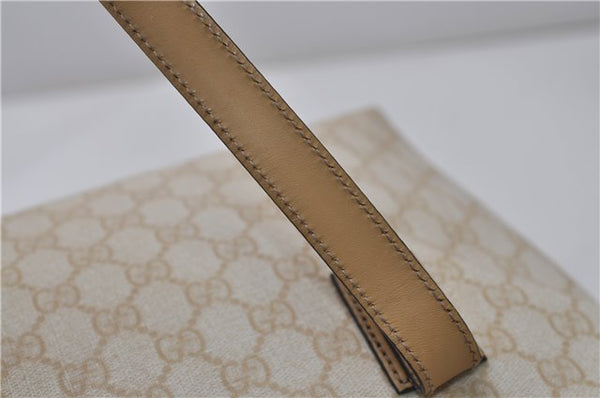 Authentic GUCCI Vintage Shoulder Tote Bag GG PVC Leather 211138 Ivory 3172F