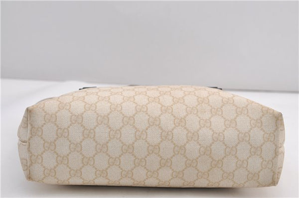 Authentic GUCCI Vintage Shoulder Tote Bag GG PVC Leather 211138 Ivory 3172F