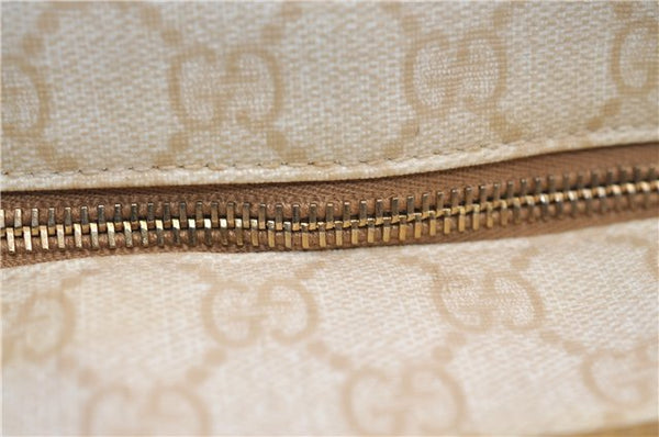 Authentic GUCCI Vintage Shoulder Tote Bag GG PVC Leather 211138 Ivory 3172F