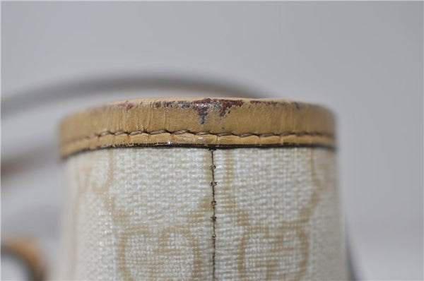 Authentic GUCCI Vintage Shoulder Tote Bag GG PVC Leather 211138 Ivory 3172F