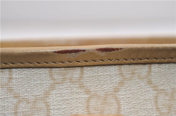 Authentic GUCCI Vintage Shoulder Tote Bag GG PVC Leather 211138 Ivory 3172F