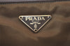 Authentic PRADA Vintage Nylon Tessuto Leather Shoulder Hand Bag Brown 3172I