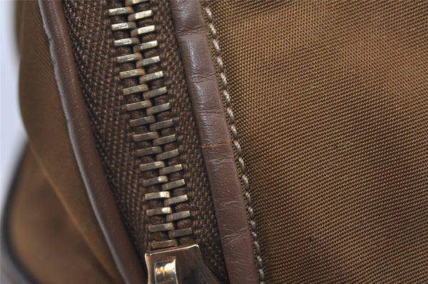Authentic PRADA Vintage Nylon Tessuto Leather Shoulder Hand Bag Brown 3172I