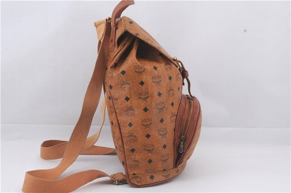 Authentic MCM Visetos Leather Vintage Backpack Brown 3173D