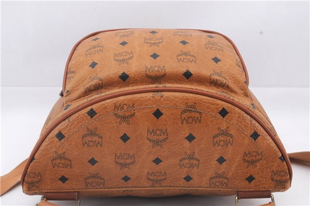 Authentic MCM Visetos Leather Vintage Backpack Brown 3173D