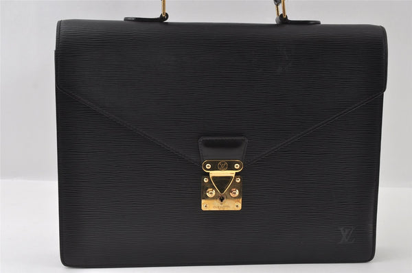 Authentic Louis Vuitton Epi Serviette Conseiller Briefcase Black M54422 LV 3173I