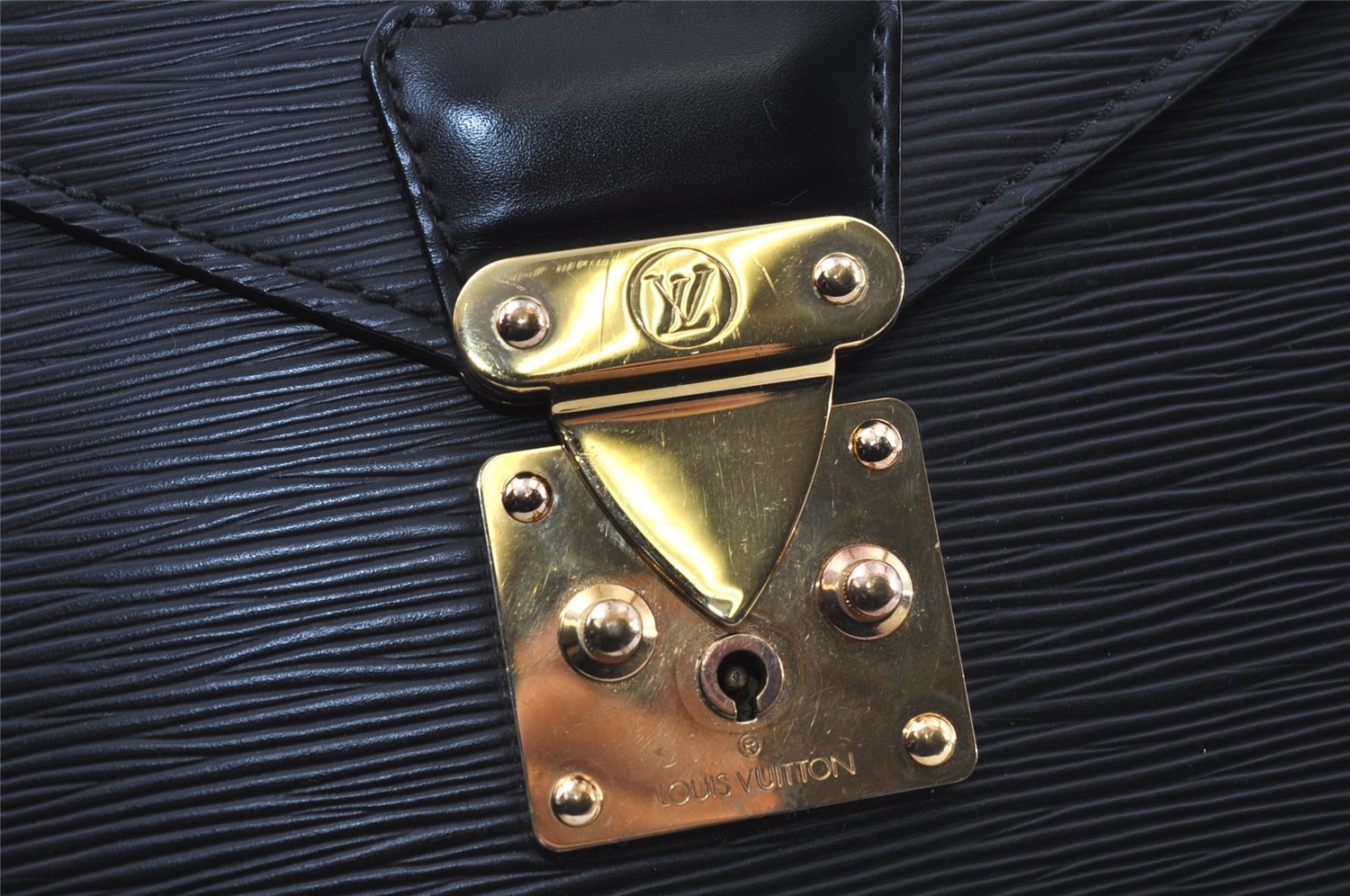 Authentic Louis Vuitton Epi Serviette Conseiller Briefcase Black M54422 LV 3173I