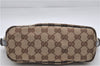 Authentic GUCCI Web Sherry Line Hand Bag Pouch GG Canvas Leather Brown 3176E