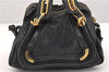 Authentic Chloe Paraty Small 2Way Shoulder Hand Bag Purse Leather Black 3176F