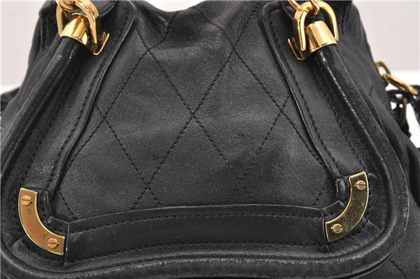 Authentic Chloe Paraty Small 2Way Shoulder Hand Bag Purse Leather Black 3176F
